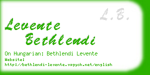 levente bethlendi business card